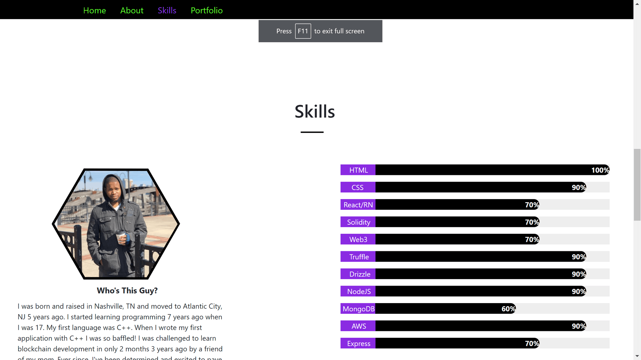 Previous Portfolio Website